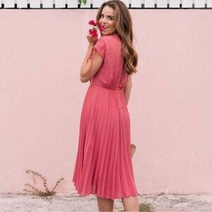 NWT! Gal Meets Glam Angelica Pleated Skirt Dress Rustic Pink Boho Size 6